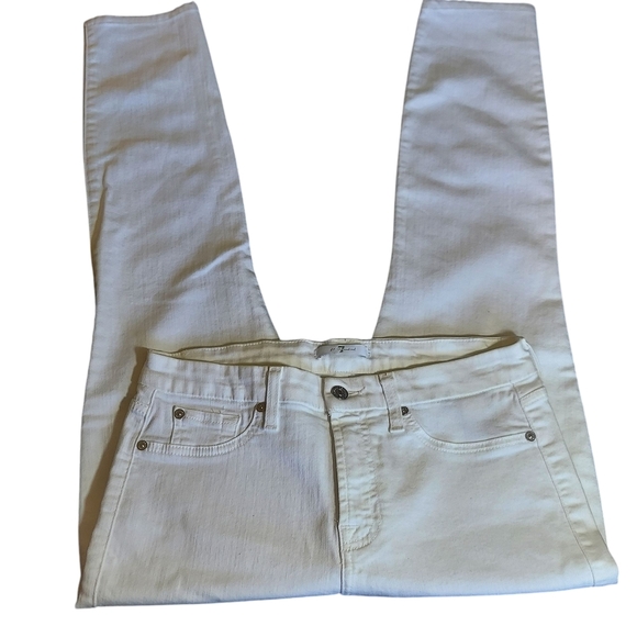 7 For All Mankind White Ankle Cropped Jeans - Picture 11 of 11